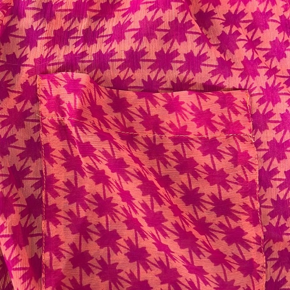 free people pink print cropped sheer top - Picture 11 of 12